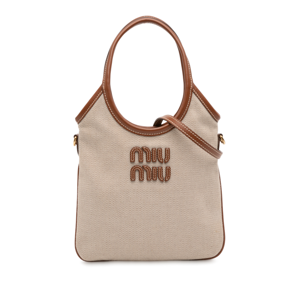 Pre-Loved Miu Miu Canvas Ivy Satchel - image 1
